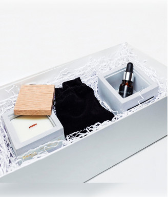 AROMA SET: Cвеча ONE AND ONLY + Диффузор с вулканическими камнями SANDALWOOD